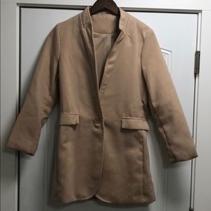 Blush colored peacoat.